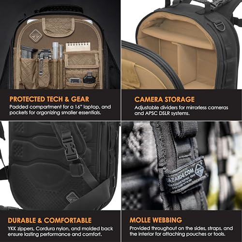 HAZARD 4 Pillbox™ Tactical Backpack – Heavy Duty Military Survival Pack for Men and Women – EDC Rucksack for Laptop, Motor...
