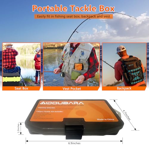 Fishing Lures kit, 132pcs Tackle Box Kit Included Crankbaits, Spoon, Hooks, Weights & Other Accessories, Freshwater & Salt...