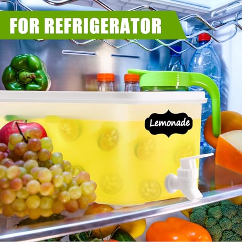 Zhehao 5 Pack Drink Dispenser for Fridge 1.32 Gallon Clear Beverage Dispenser with Leak Proof Spigot Plastic Iced Juice Le...
