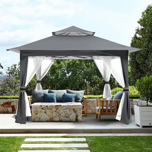 Grey Gazebo Replacement Cover Compatible with ABC 13x13 Pop Up Gazebo Frame,This Particular Replacement Cover Will Not Fit...