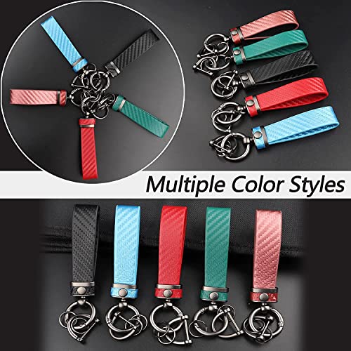 Turcee 2PCS Carbon Fiber Car Keychain Kit,Gift for Men and Women,Quick Release Spring with D-Ring Anti Lost Car Keychain O...