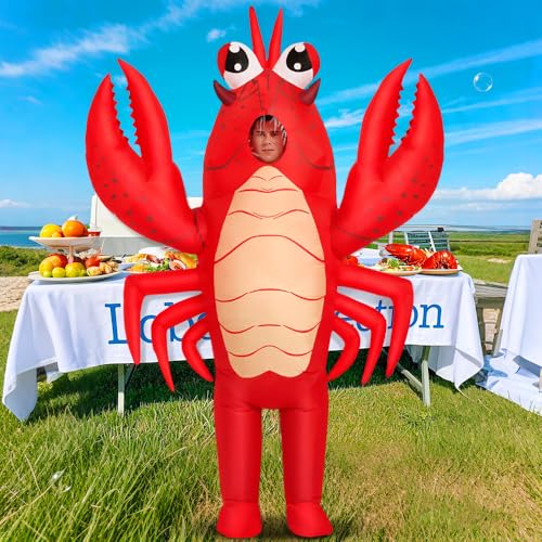 KOOY Inflatable Lobster Costume Adult, Inflatable Costume For Adult, Blow Up Crawfish Costumes Women/Men for Funny Party, ...