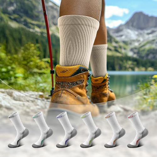 Men Socks, Athletic Crew Socks Compression for Men Sports Running Cushioned Footbed Arch Support