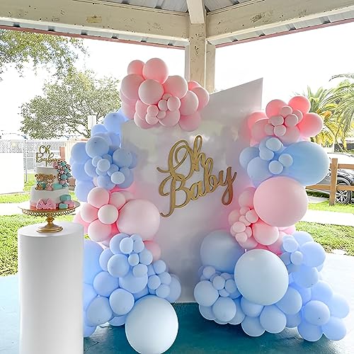 Voircoloria 110pcs Light Blue Balloons 12inch Baby Blue Latex Party Balloons for Boys Girls Birthday Party, Baby Shower, W...