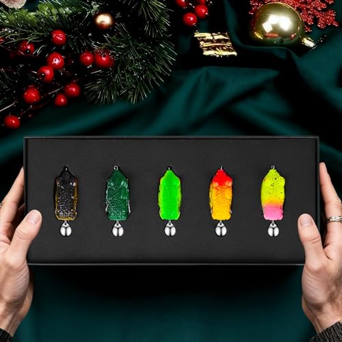 5PCS Frog Lures for TopWater Bass Fishing Lures,Freshwater and Saltwater Fishing Gear Kit for 2025 Xmas Surprise Gift