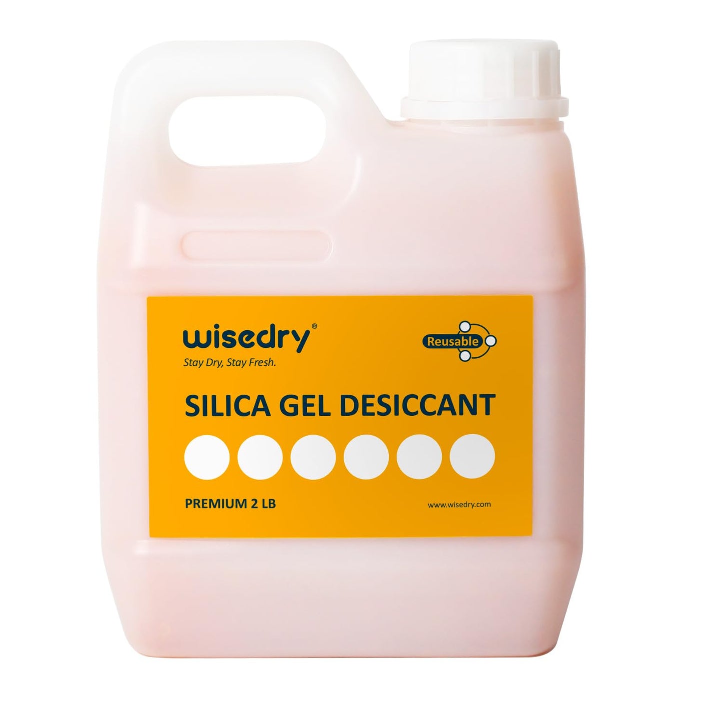 wisedry [ 2 LBS ] Reusable Desiccant Beads Silica Gel Dessicant Beads Bulk for 3D Printer Filament, Gun Safe, 2-4 mm, Color Indicating, Rechargeable