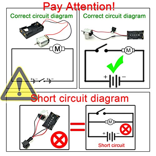 EUDAX 6 Set Rectangular Mini Electric 1.5-3V 24000RPM DC Motor with 84 Pcs Plastic Gears,Electronic Wire, 2 x AA Battery H...