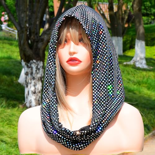 Bazeen sequin unisex rave hood/festival outfit/hood, sparkly bandana Rave Accessories, Rave Gear