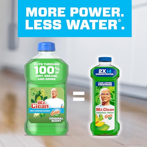 Mr. Clean All Purpose Cleaner, Floor Cleaner for Mopping Home, Bathroom, & Kitchen, Cleaning Liquid for Mop & Bucket, Clea...