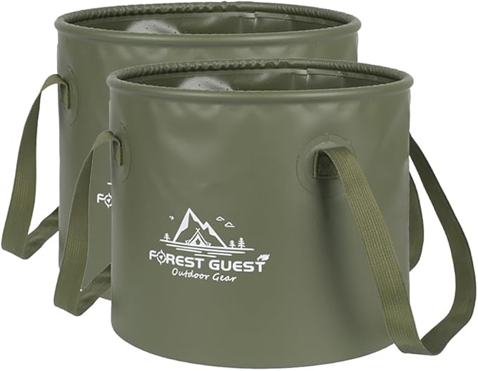 Outdoor Collapse Pro Foldable Water Bucket‌ – Your Ultimate Companion for Outdoor Adventures! (Army Green, 20L)