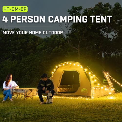Happy Travel Camping Tent, 4/6 Person Dome Tents for Camping with Rainfly, Waterproof Clip Easy Setup Portable Family Tent...