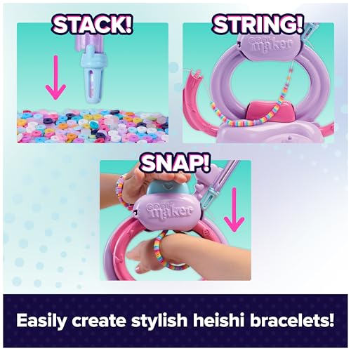 Cool Maker, Stack’d Heishi Studio Bracelet Making Kit with Easy Beading Pen & Over 1200 Beads for Bracelets, Makes 15, Gif...