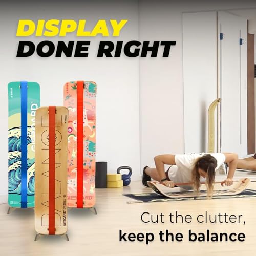 GIBBON SlackBoard Accessories, 3 Options: Slack Board Stand Display Rack, Standing Pole 60” to Assist Balance Training, or...