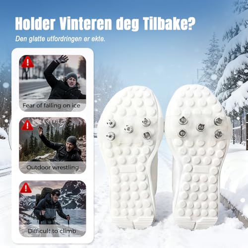 Universal 5-Tooth Ice Cleats for Shoes Boots, Non-Slip Gripper Spikes Ice Traction Cleats, Winter Outdoor Anti-Skid Shoe C...