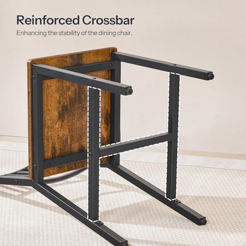 HOOBRO Kitchen Chairs Set of 2, Wooden Dining Room Chairs with Metal Frame, Dining Chairs with Back, Easy to Assemble, Far...