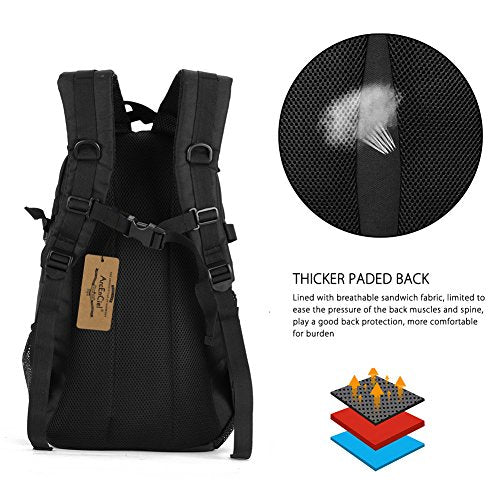 ArcEnCiel Motorcycle Backpack Tactical Military Bag for Outdoor Hiking Camping Trekking - Rain Cover+Patch Included
