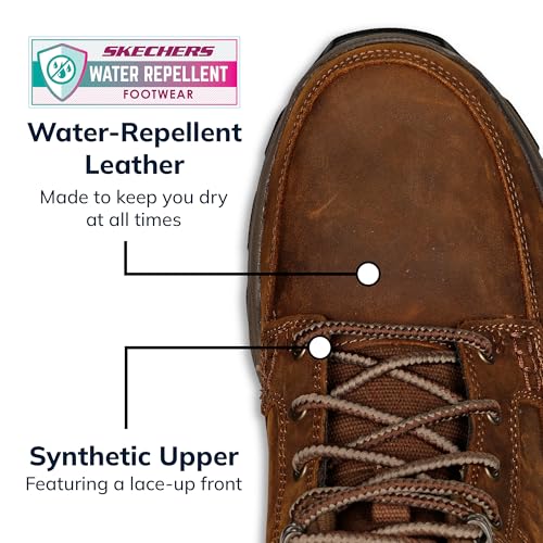 Skechers Men's Respected-Boswell Mid Top Leather Moc Toe Sneakers