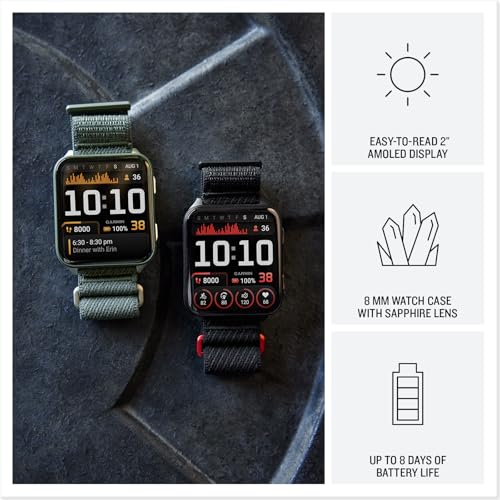 Garmin® Venu® X1, Thin and Lightweight GPS Smartwatch, AMOLED Display, Advanced Health and Fitness Features, Moss with Tit...