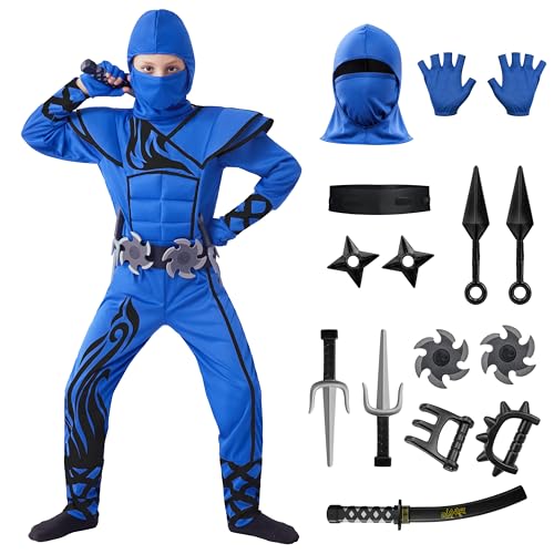 Spooktacular Creations Kids Halloween Ninja Costume, Ninja Costume for Boys, Teen Halloween Costumes for DressUp Themed Party