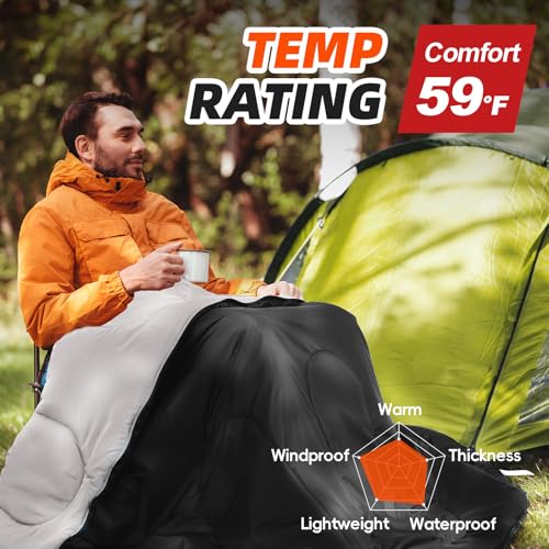 MEREZA Sleeping Bags XL for Adults Cold Weather Mens Large Wide Sleeping Bag for Big and Tall Girls Boys with Compression ...