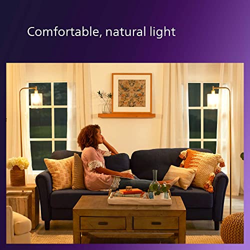 PHILIPS LED 60W A19 4-Pack Ultra Definition Daylight (5000K) 800 Lumen (8W = 60W) Dimmable Frosted Flicker-Free Light Bulbs