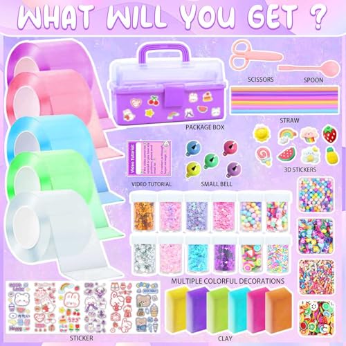 Nano Tape Bubble Kit for Kids, Nano Tape Squishy Maker Making Kit, Arts and Crafts Toys, Birthday Toys Gifts for 4 5 6 7 8...