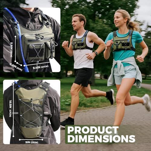 Criuage USA Original Patent Running Hydration Vest Backpack, Lightweight Chest Pack with 2.0L Water Bladder Bag Daypack fo...
