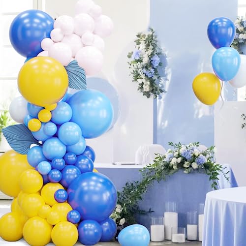 EMART 100pcs Yellow Balloons 12 Inch with Ribbon, Latex Helium Quaility for Birthday, Wedding, Baby Shower, Graduation, Ch...