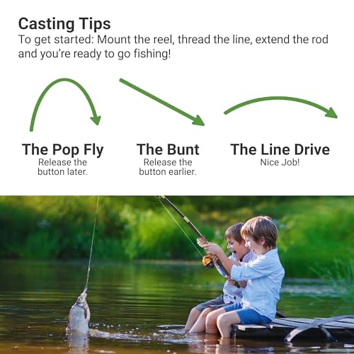 Lanaak Kids Fishing Pole, Kids Portable Telescopic Fishing Rod Set, Tackle Box and Fishing Net Combo Kit, Kids Fishing Gea...