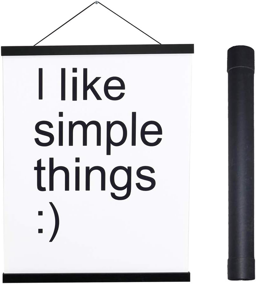 Artmag Magnetic Poster Hanger Frame, 37x45 37x40 37x25 Light Wood Wooden Magnet Canvas Artwork Print Poster Hangers Frames Hanging Kit (Black, 37")