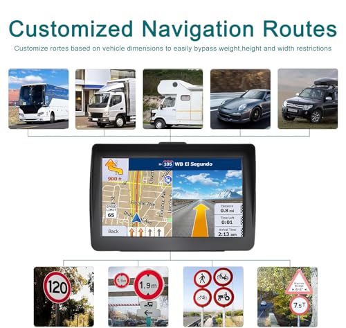 MRSXWPY 7-Inch HD Touchscreen GPS Navigator for Car, Truck & RV with 2025 Maps (Free Lifetime Updates), Voice Turn-by-Turn...