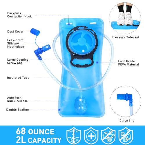 Rave Hydration Pack, Hydration Backpack with 2L Hydration Bladder, Festival Essential Water Backpack for Hiking, Running, ...