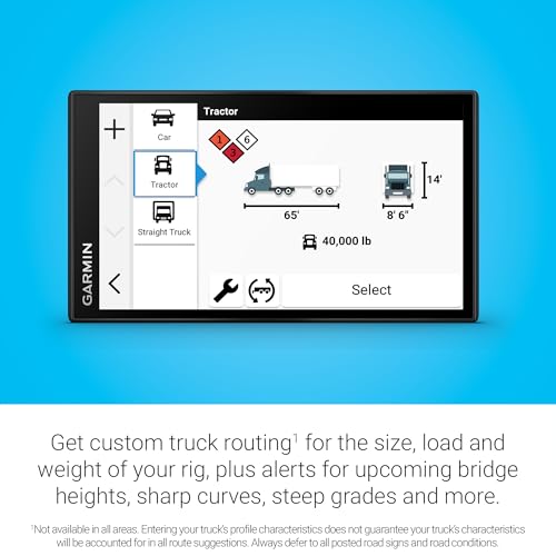 Garmin dēzl™ OTR620, High-Res 6” GPS Truck Navigator, Custom Routing, Satellite Imagery, Wind Speed, Community-Shared Load...