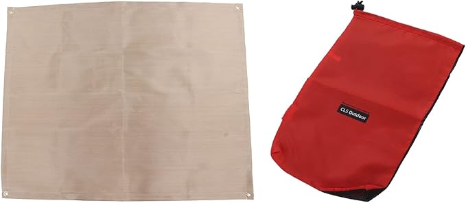 Topyond Outdoor Camping Fireproof Cloth, Portable Fibreglass Flame Retardant Cloth, Picnic BBQ Insulation Mat with Storage...