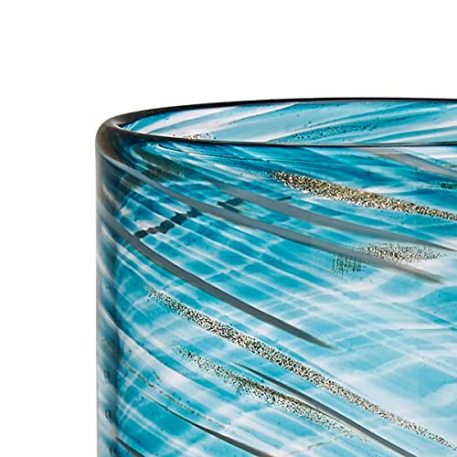 Mikasa Color Swirl Highball Tumbler Cups, Set of 4, Blue