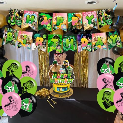 PINUO 𝓕𝓮𝓻𝔁𝔁𝓸 Birthday Party Supplies,Rapper Singer 𝓕𝓮𝓻𝔁𝔁𝓸 Party Decorations Includes Happy Birthday Banner,Cak...