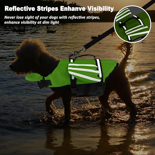 Petglad Wings Dog Life Jacket Adjustable Dog Life Vest with Chin Float Reflective Stripes and Rescue Handles, High Buoyanc...