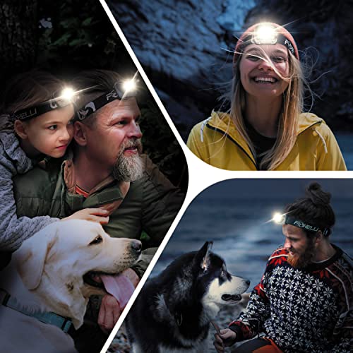 Foxelli LED Headlamp Flashlight for Adults & Kids, Running, Camping, Hiking Head Lamp with White & Red Light, Comfortable ...