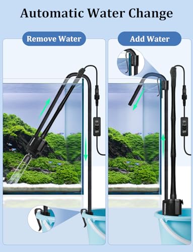 charmshine Electric Aquarium Gravel Cleaner [2025Edition] Removable Fish Tank Vacuum Water Changer Gravel Cleaner for Aqua...
