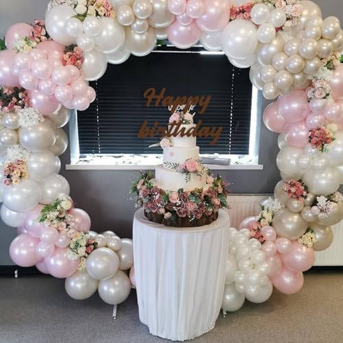 Pearl Balloons, 52 PCS 12 Inch Pearl white Double-Stuffed Balloons, White Pearl Sand White Double-Stuffed Ivory Latex Ball...