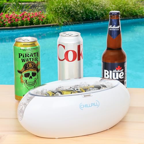 Instant Drink Chiller - Rapid Beverage Chiller for Cans 12 oz or 16 oz & Glass Bottles - Portable Instant Beverage Cooler...