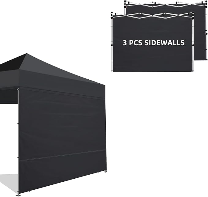 Joramoy Canopy Tent Sidewalls for 10×10 Pop Up Canopy, 3 Pack Instant Canopy Sunwall, Waterproof and UV Protection Canopy ...