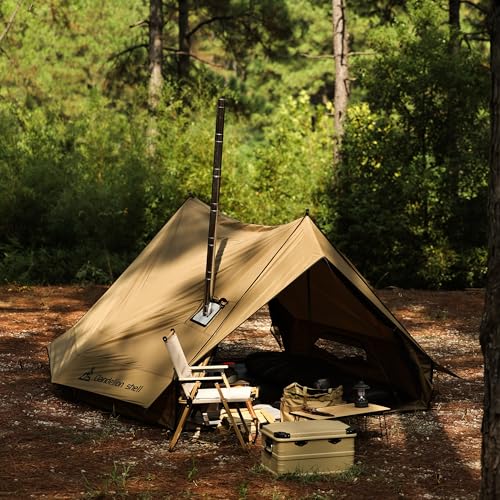 Hot Tent with Stove Jack – 4 Season Waterproof & Windproof Shelter for 1–4 People, Lightweight for Camping, Hiking, Huntin...