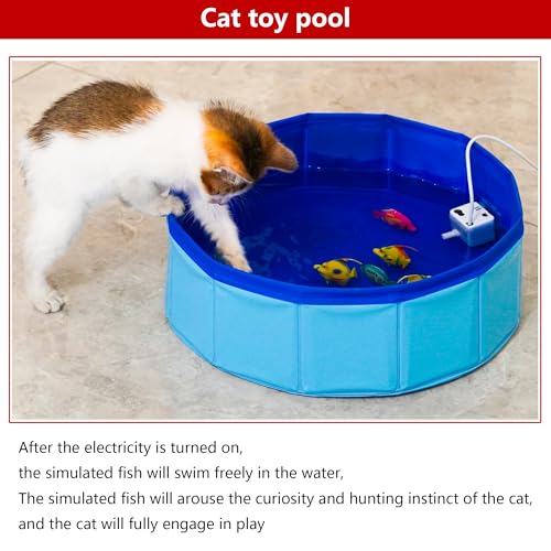 YeulYuuri Cat Pool Interactive Toys, Cat Toy Fish – Fun Water Play for Indoor Cats
