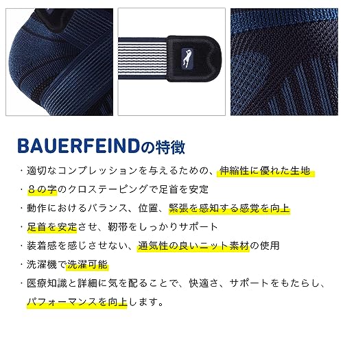 Bauerfeind Sports Ankle Support, Dirk Nowitzki, Navy, left, XXL