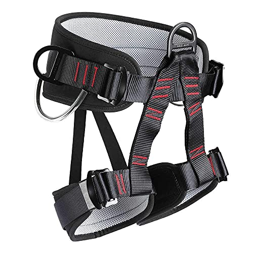 HandAcc Climbing belts, Thicken Professional Half Body Safety Belt Climbing Gear for Tree Climbing, Fire Rescue, Rappellin...
