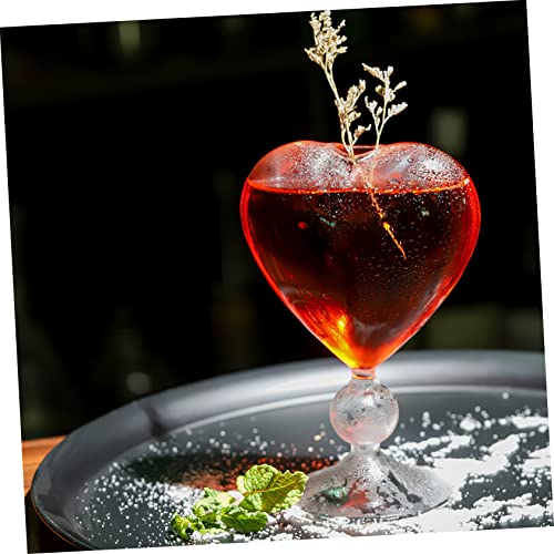 CIYODO Heart Shaped Cocktail Goblets for Wedding Party Exquisite Glass Drinkware for Bar Supply Celebration Glasses for Sp...