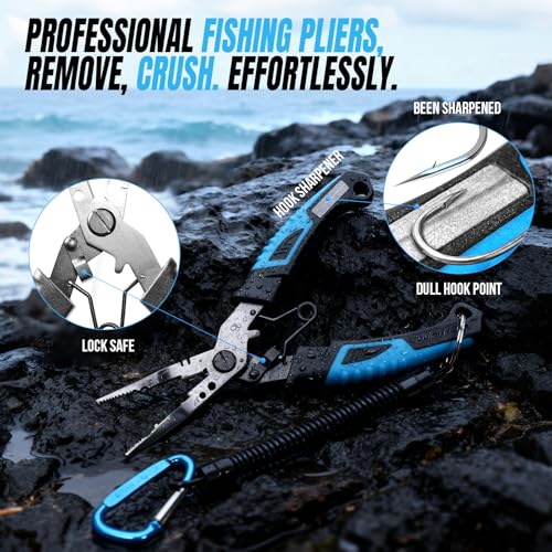 PLUSINNO Fishing Gear,Full Fishing kit Include Fishing Rod and Reel Combo, Tackle Box with Fishing Lures, Fishing Accessor...