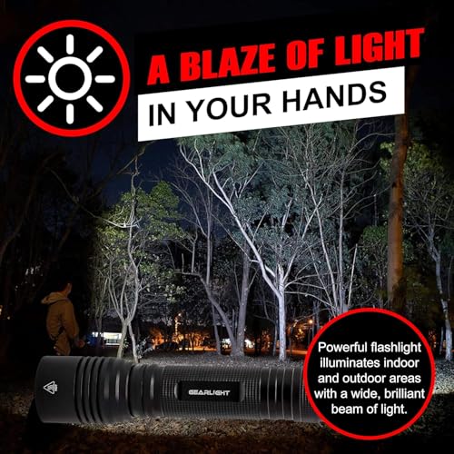 GearLight S2000 LED Flashlight High Lumens - Super Bright, Powerful, Mid-Size Tactical Flashlight for Outdoor Activity & E...