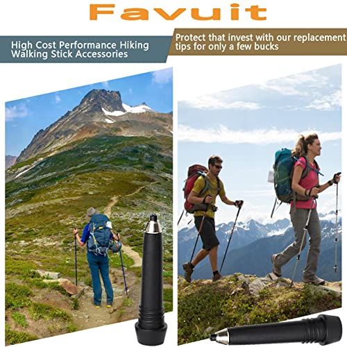 Rubber Trekking Pole Tips 4pcs Walking Hiking Stick Tips Universal Carbide Tips Walking Poles Boot Tips Rubber Feet Protec...
